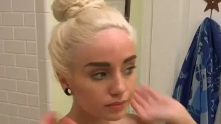 fake blonde teen sticks dildo in while bathing